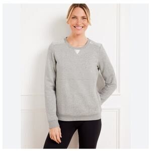 Talbots Cotton French Terry Pullover Sweatshirt Sz Large Grey Athleisure Leisure